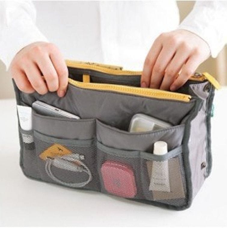 Organizer Insert Bag, Nylon Travel Handbag Purse, Large liner Lady Makeup Cosmetic Bag, Multi Zipper Makeup Bag, Double Zipper Storage Bag, Multipurpose Tote Bag Organizer Insert Bag, Nylon Travel Handbag Purse, Large liner Lady Makeup Cosmetic Bag, Multi Zipper Makeup Bag, Double Zipper Storage Bag, Multipurpose Tote Bag